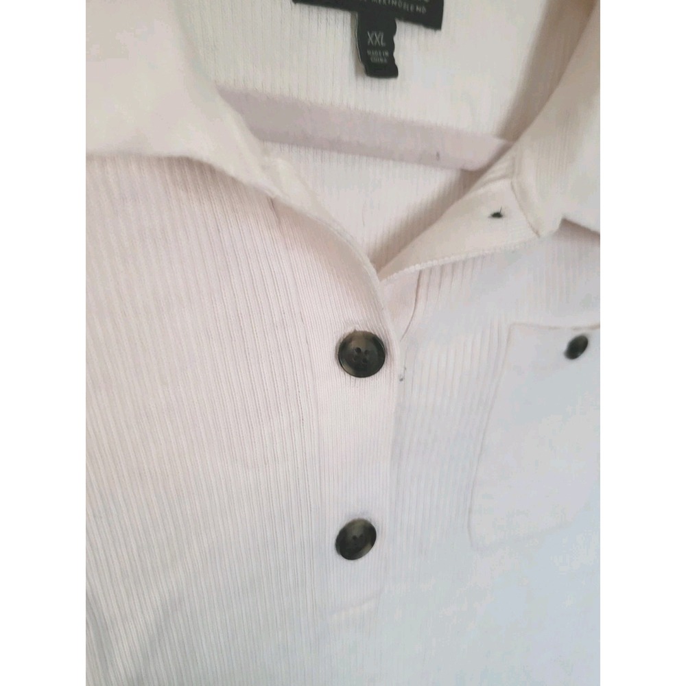 Banana Republic Merino Wool Sweater XXL Ivory Polo Quiet Luxury Minimalist Soft - Picture 5 of 7
